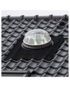 Powerdaylight Ø 53 cm kit carré, solin toit incliné Ubiflex, dôme acrylique